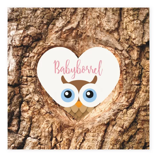 Babyborrelkaart uil hart