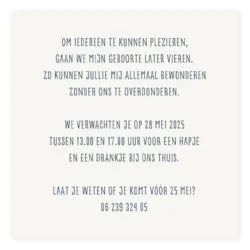 Babyborrelkaart uil rondje