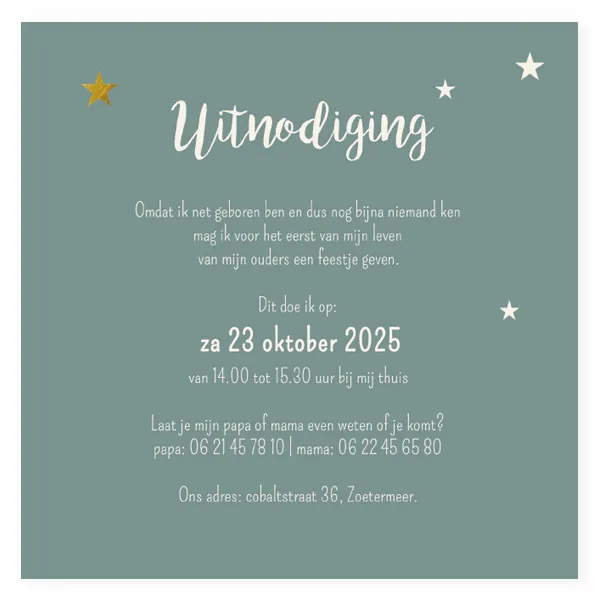 Babyborrel met sterren