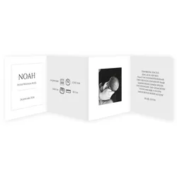 Geboortekaart vierluik Noah, typografie met foto