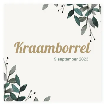 Babyborrelkaart botanical