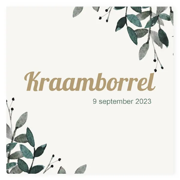 Babyborrelkaart botanical