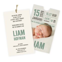 Geboortekaartjes voor een jongen - geboortekaartje LC562-J