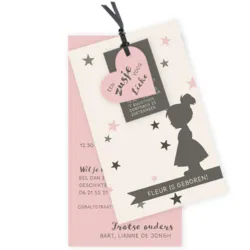 Label met silhouet (meisje)