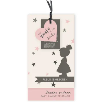 Label met silhouet (meisje)