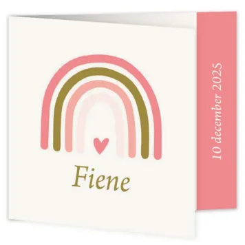 Geboortekaart regenboog meisje