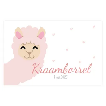 Kraamborrel roze alpaca meisje