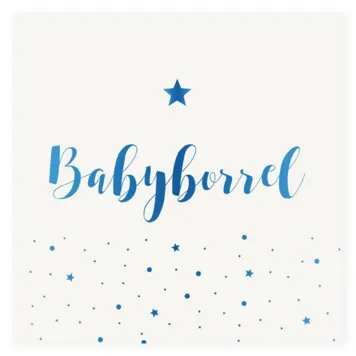 Babyborrel sterren met blauwe foliedruk