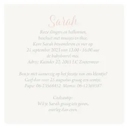 Babyborrel roze met rose foliedruk