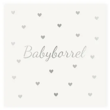 Babyborrel met hartjes in foliedruk