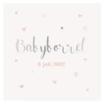 Babyborrel hartjes met foliedruk