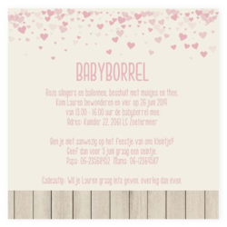 Babyborrel kaartjes & Kraamfeest uitnodigingen - geboortekaartje KB368-M