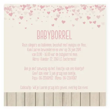 Babyborrel hartjes confetti