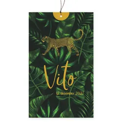 Geboortekaart hoesje Vito jungle luipaard