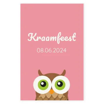 Kraamborrel uil roze