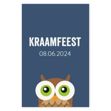 Kraamborrel uil blauw