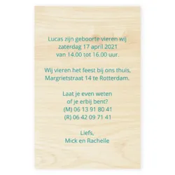 Babyborrel hout ster