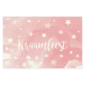 Kraamborrel aquarel sterren roze