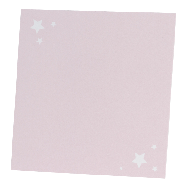 Roze borrelkaartje met witte sterren