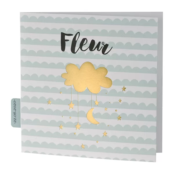 Mintgroene boogjes met gouden wolk en sterren