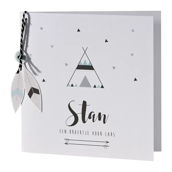 Tipi in zwart/wit/mint