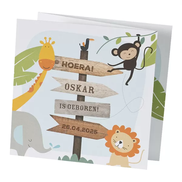 Drieluik met grappige jungledieren