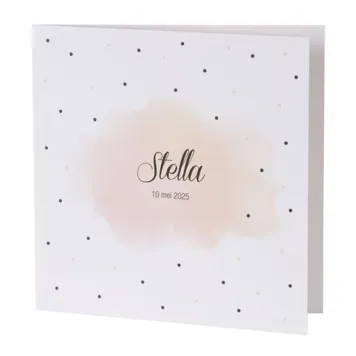 Roze aquarel met zwarte stipjes