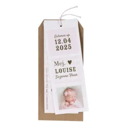 Tag met roze vichy en kraft