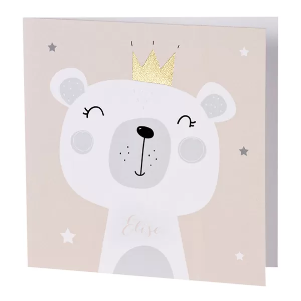 Teddybeer met gouden kroon