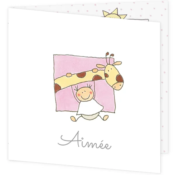 Hangend aan giraffennek roze