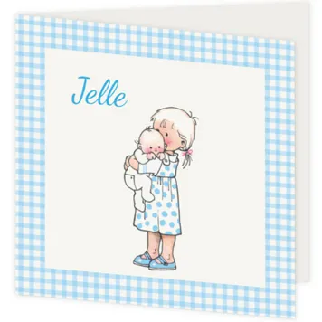 Meisje draagt broertje
