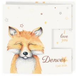 Geboortekaart drieluik vosje Denver