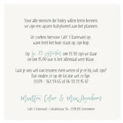 Kraamborrelkaartje confetti jongen