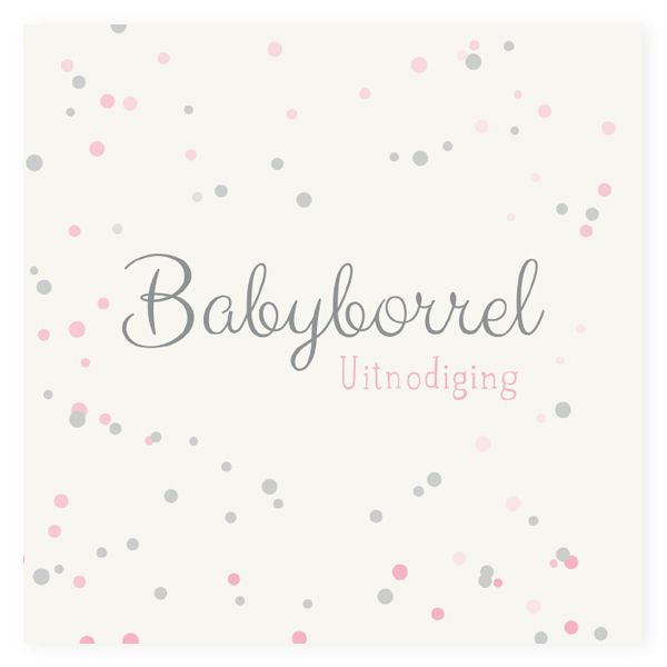 Babyborrel kaartjes & Kraamfeest uitnodigingen - geboortekaartje KB410-M