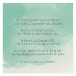 Babyborrelkaart watercolor groen