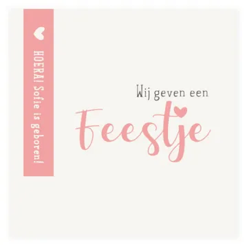 Kraamborrel roze labeltje