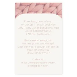 Kraamborrel roze wol