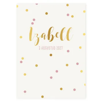 Geboortekaart Izabell stippen