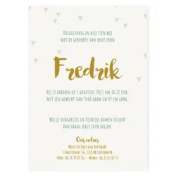 Geboortekaart Fredrik driekhoekjes