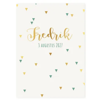 Geboortekaart Fredrik driekhoekjes
