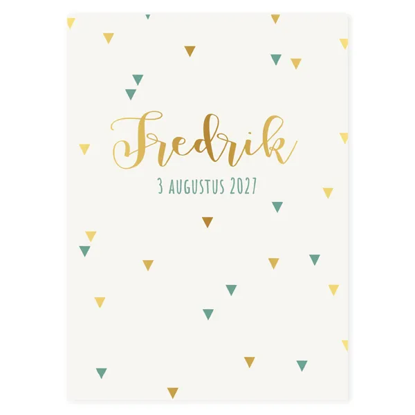 Geboortekaart Fredrik driekhoekjes