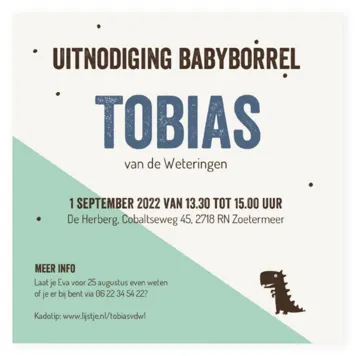 Kraamborrel Driehoeken - Tobias