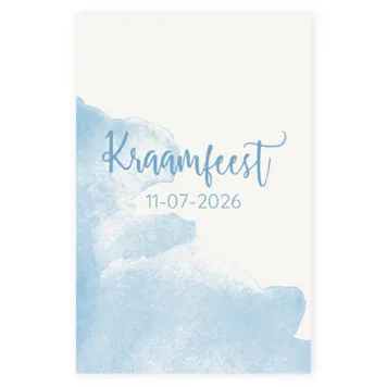 Kraamborrel blauw waterverf