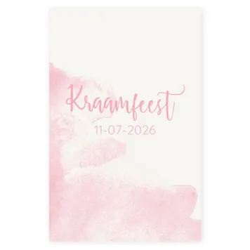Kraamborrel roze waterverf