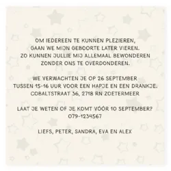 Kraamborrelkaart Alex