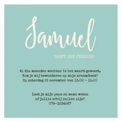 Kraamborrelkaart Samuel