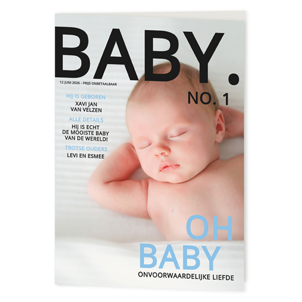 Geboortekaartje magazine jongen