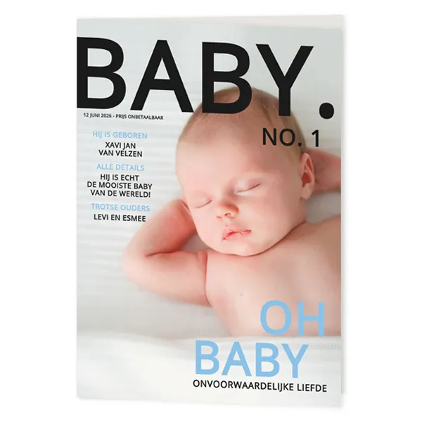 Geboortekaart magazine jongen