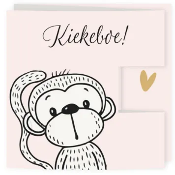 Drieluik getekend aapje en dieren meisje