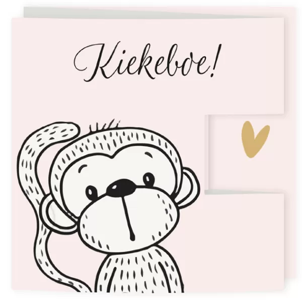 Drieluik getekend aapje en dieren meisje